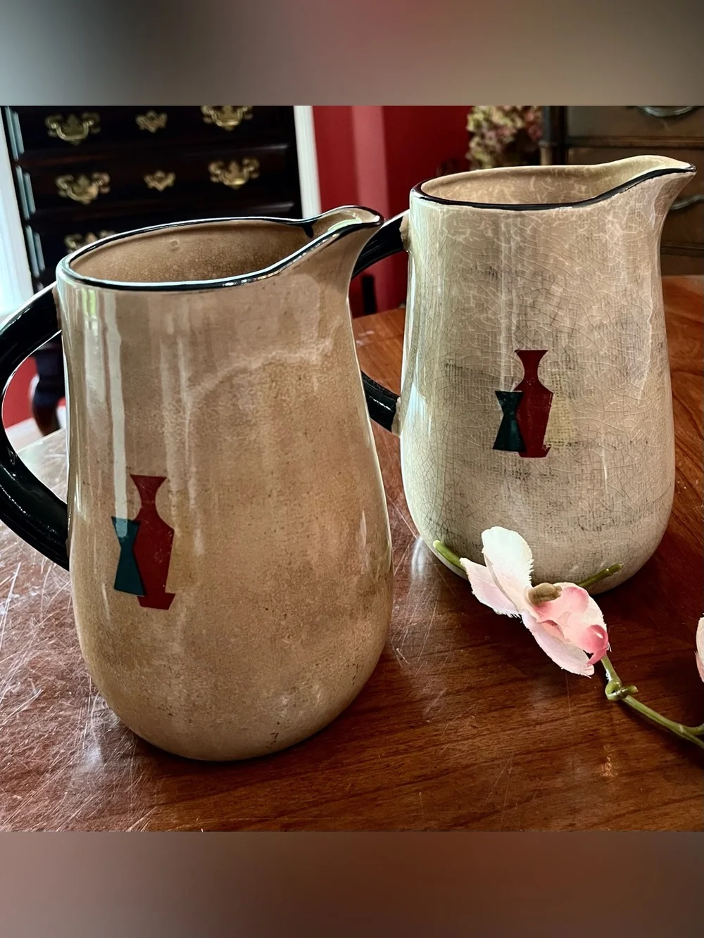MCM Royal Sealy Capri Ceramic Wine & Cheese Sangria Set 2 Pitchers 10 Cups Japan